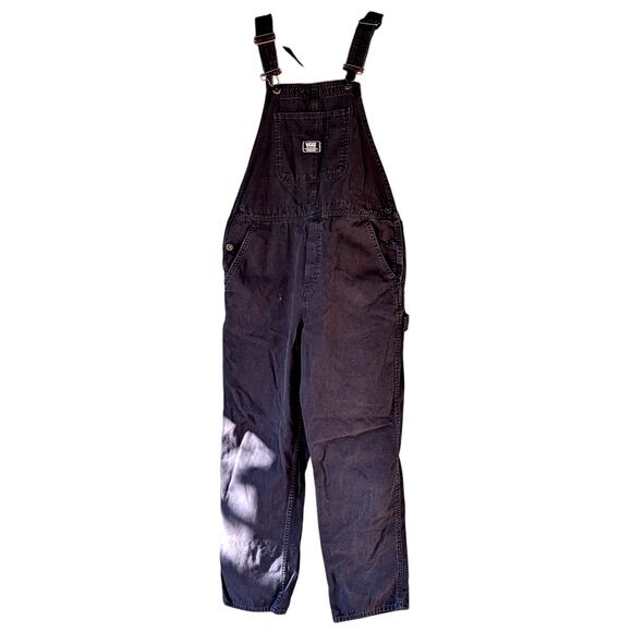 VANS Women's Medium Black Denim Overalls "Groundwork" Carpenter Bib Cotton - Picture 10 of 10